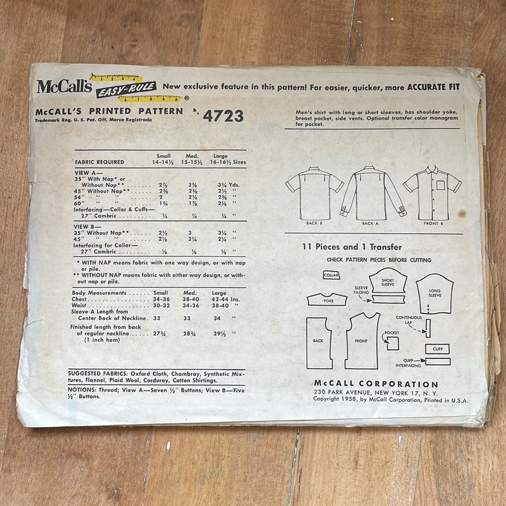 1958‎ McCall’s Sewing Pattern - Picture 2 of 3